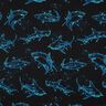 Jersey coton Requins | Glitzerpüppi – noir/turquoise clair,  thumbnail number 1