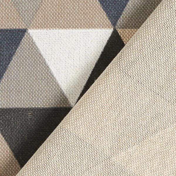Tissu décoratif Semi-panama Triangles – beige/gris,  image number 4