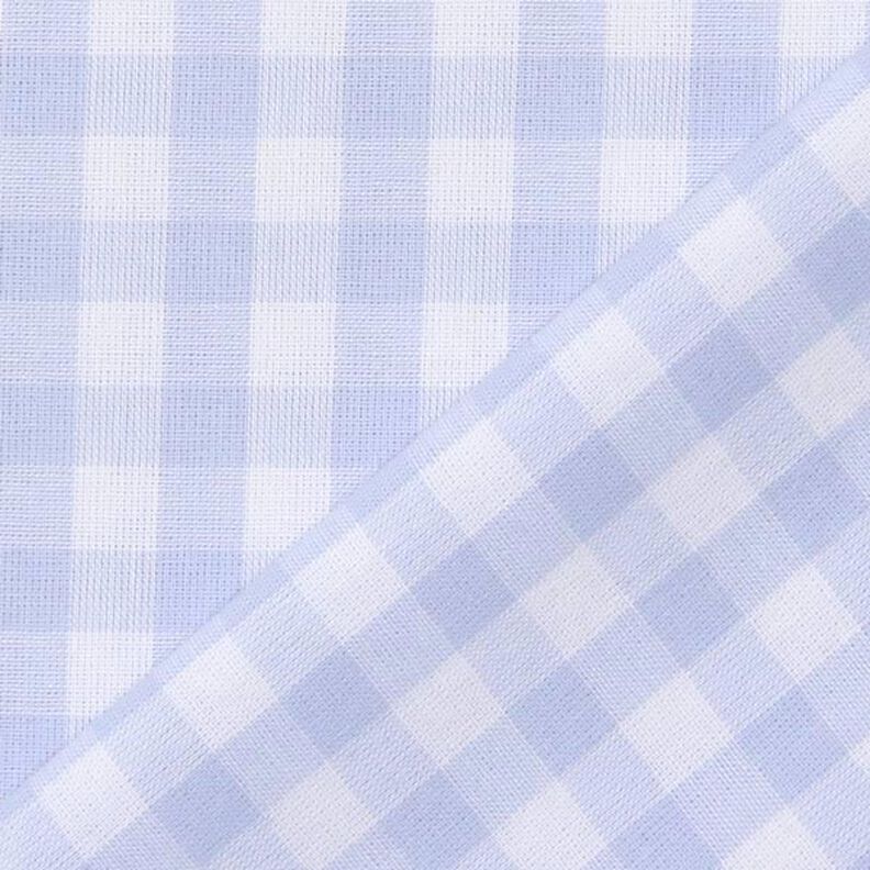 Tissu en coton Vichy à carreaux 1 cm – jean bleu clair/blanc,  image number 3