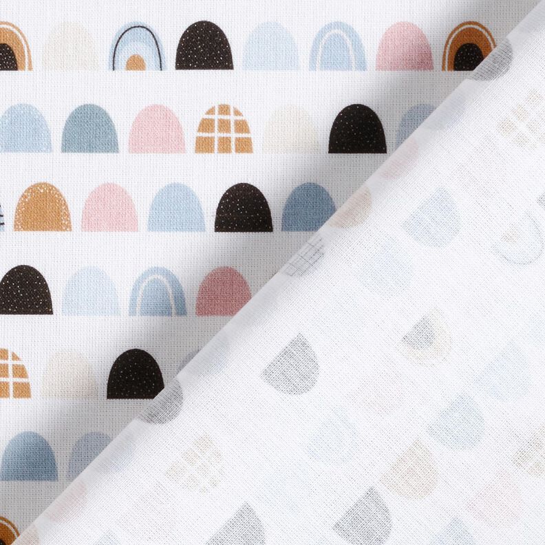 Popeline coton Arcs colorés Impression numérique – blanc,  image number 4