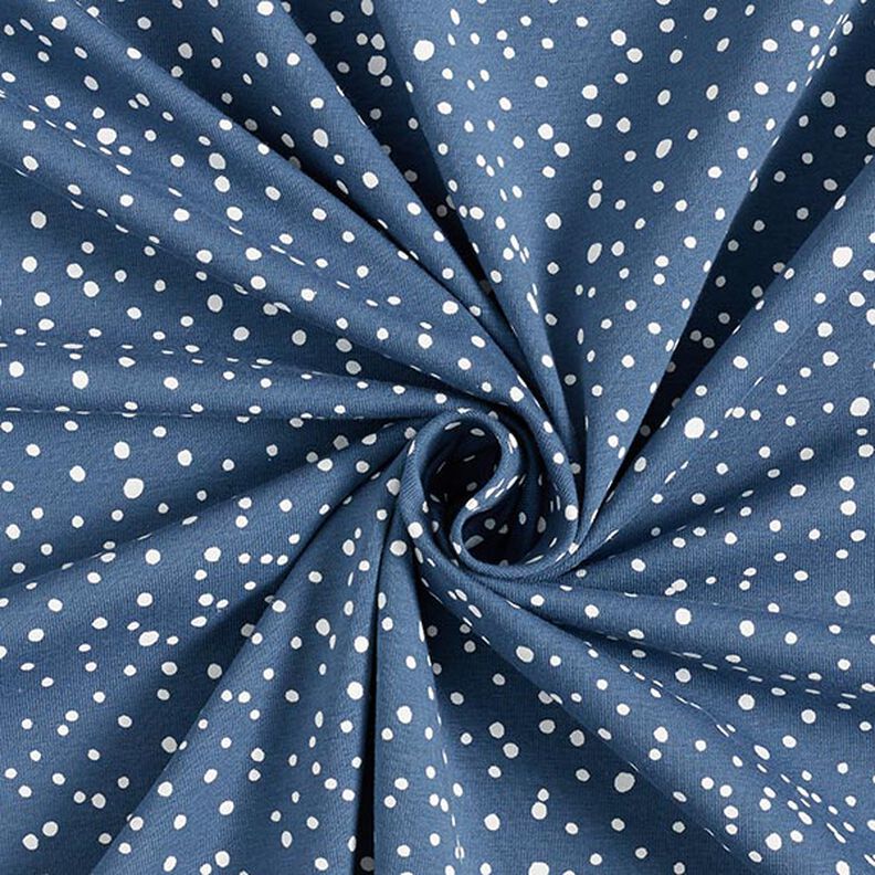 Jersey de coton Pois irréguliers – bleu jean,  image number 3