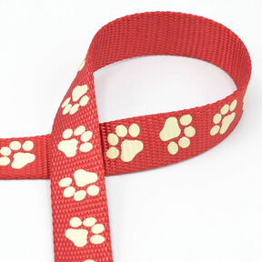 Ruban réfléchissant Laisse pour chien Patte [20 mm] – rouge, 