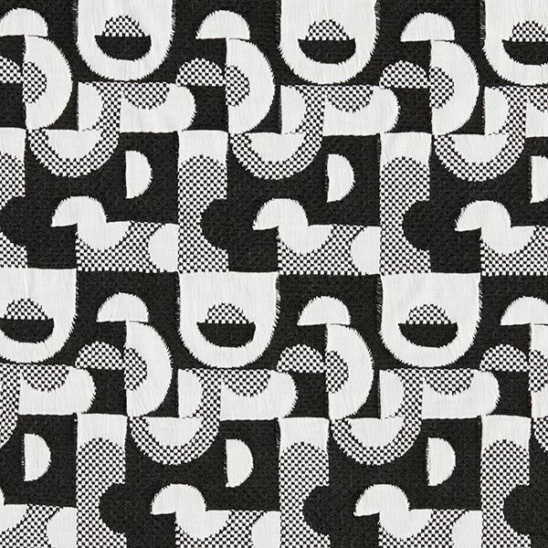 Jersey jacquard Motifs géométriques et carreaux – noir/blanc,  image number 1