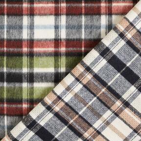 Tissu pour manteau double face Carreaux écossais – gris/carmin, 
