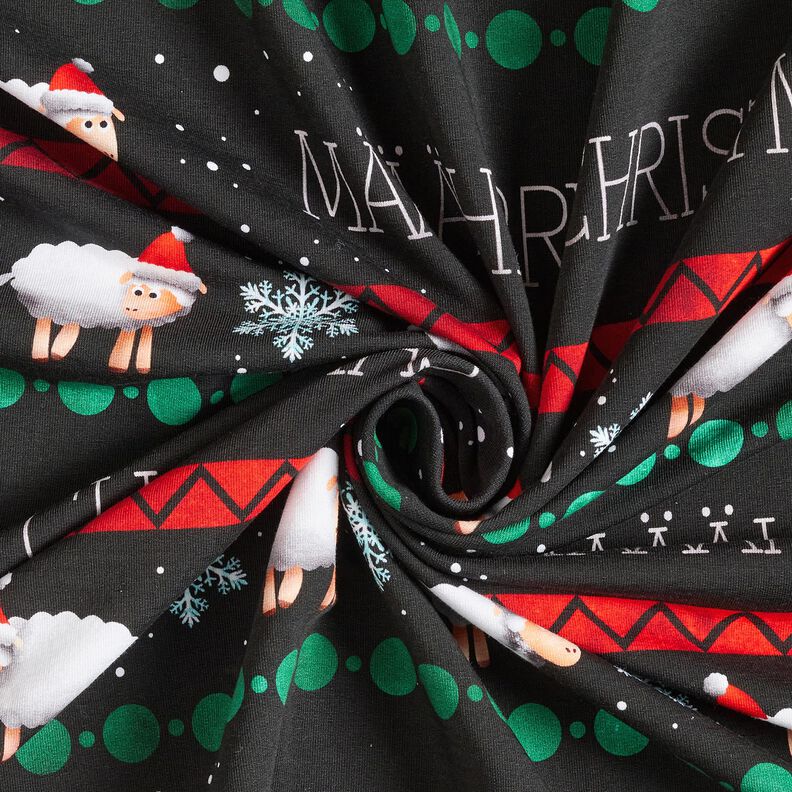 French Terry Sweat d’été Määährry Christmas | Glitzerpüppi – noir/chili, image number 3
