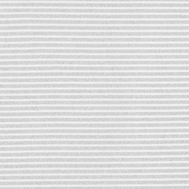Jersey à rayures pailletées fines – blanc/argent métallisé,  image number 1