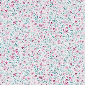 Tissu en coton Popeline jolies petites fleurs – menthe poivrée/violet pastel, 