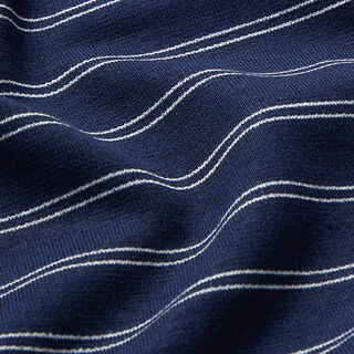 Jersey polyester Rayures – bleu nuit, 