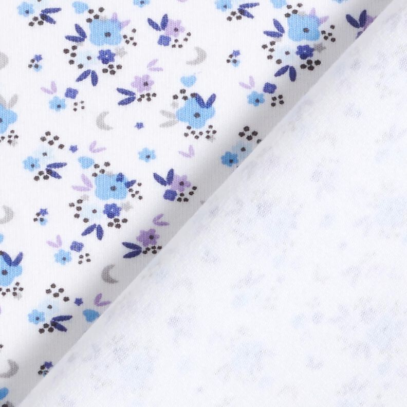 Jersey coton fleurs romantiques – blanc, image number 4