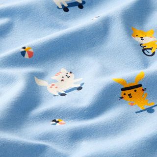 Jersey coton animaux sportifs | PETIT CITRON – bleu clair, 