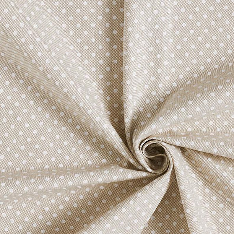 Tissu de décoration Semi-panama Points classiques – nature/blanc, image number 3