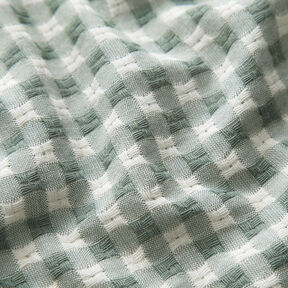 Tissu en coton à carreaux structurés – blanc/roseau | Reste 50cm, 