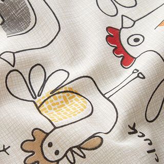 Tissu décoratif Toile poules de BD – nature, 
