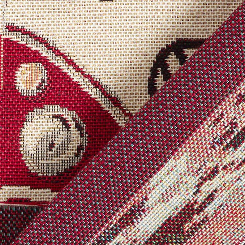 Tissu de décoration Gobelin VW Bulli – nature/rouge,  image number 5