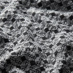Tissu pour manteau petits carreaux – gris clair/noir, 