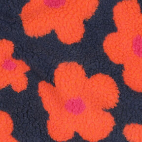 Ourson Fleurs | Poppy Fabrics – bleu marine/orange, 