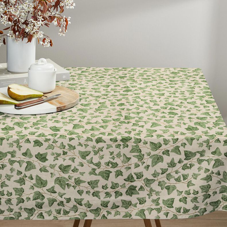 Tissu de décoration Semi-panama Lierre – nature/vert,  image number 7