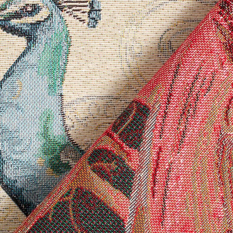 panneau d&eacute;coratif Gobelin Paon &ndash; beige clair/bleu,  image number 4