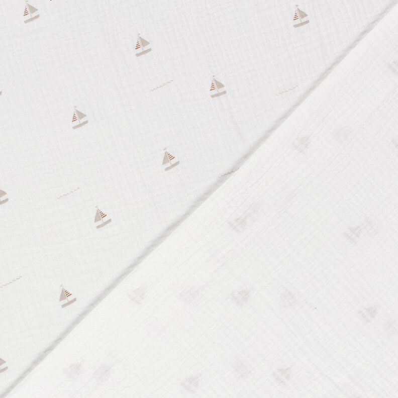Tissu double gaze de coton Bateaux à voile – écru/nature,  image number 4