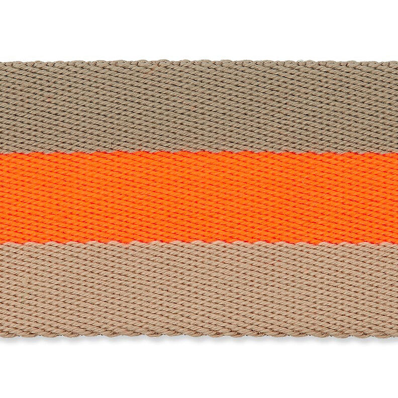 Sangle de sac fluo [ 40 mm ] – orange néon/beige,  image number 4