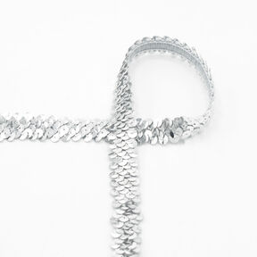 Bordure élastique paillettée [20 mm] – argent, 