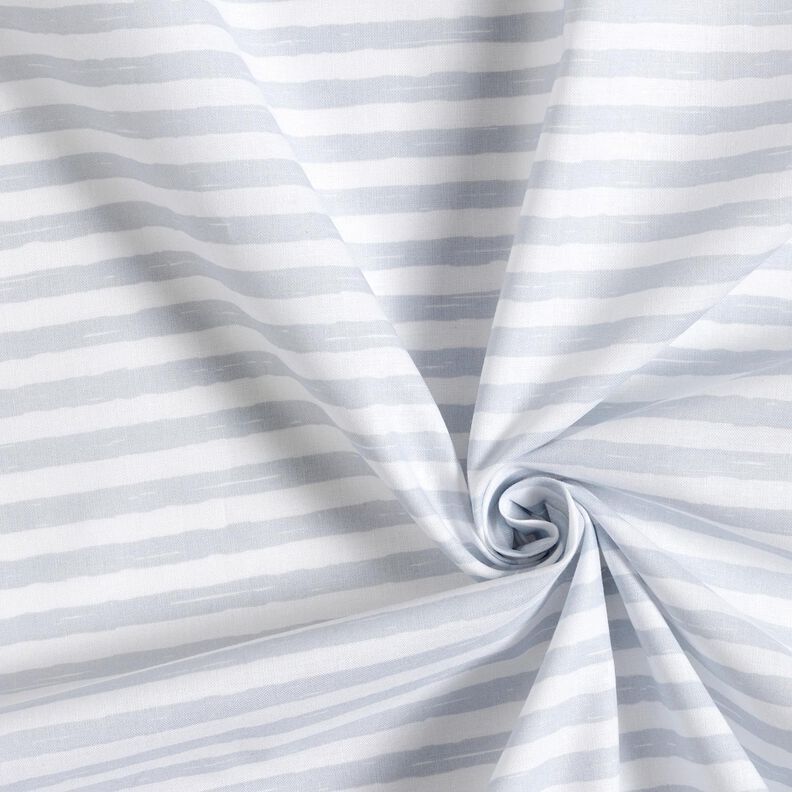 Tissu en coton Cretonne rayures décontractées – gris clair/blanc, image number 3