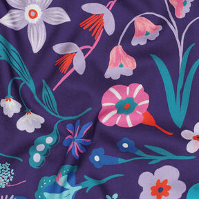 Popeline coton Meadow Flower Impression numérique | Nerida Hansen – prune/bleu aqua, 