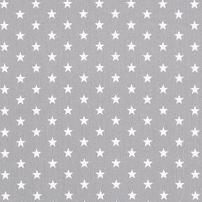 Popeline coton Moyens étoiles – gris/blanc, 