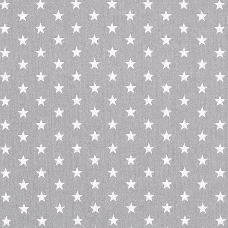Popeline coton Moyens étoiles – gris/blanc,  image number 1