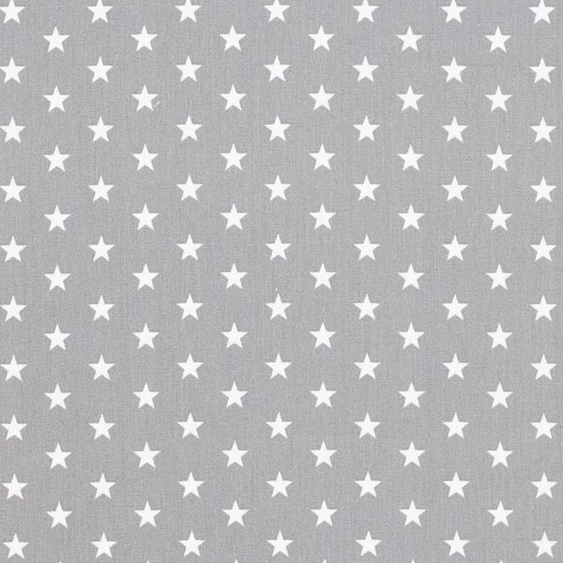 Popeline coton Moyens étoiles – gris/blanc,  image number 1