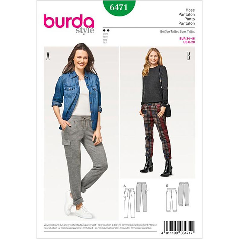 Pantalon | pantalon 3/4, Burda 6471 | 34 - 46,  image number 1