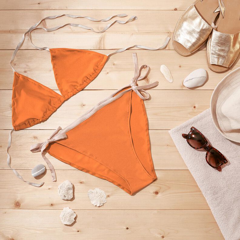 Tissu pour maillot de bain SPF 50 – orange néon,  image number 6