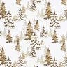 Tissu en coton Popeline sapins enneigés – blanc/brun faon,  thumbnail number 1