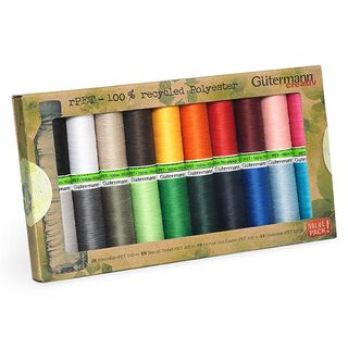 Set de fils à coudre fils polyvalents rPET  [ 100m / 20 Pièces  ] | Gütermann creativ, 