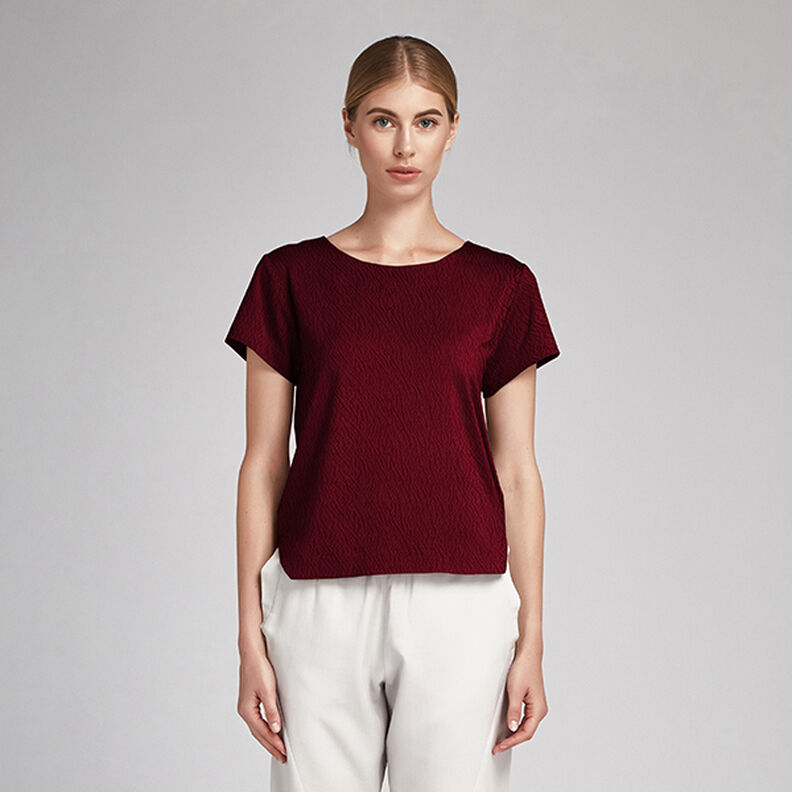 Cloqué léger uni – rouge bordeaux,  image number 5
