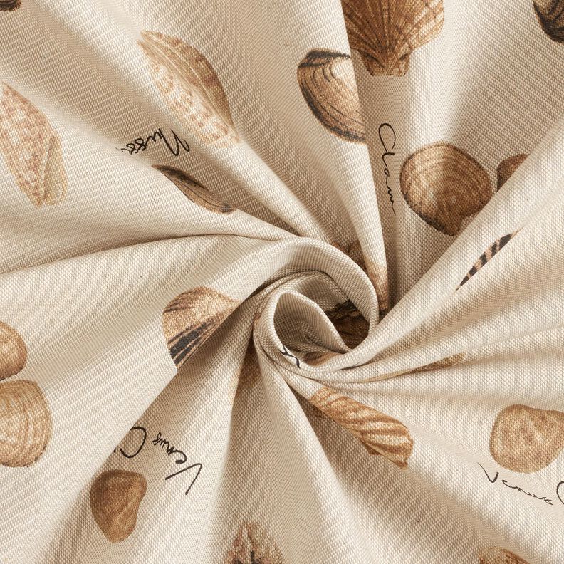Tissu de décoration Semi-panama Noms de coquilles – nature/brun-marron,  image number 3