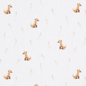 GOTS Jersey coton Renard dans la prairie Impression numérique – ivoire, 
