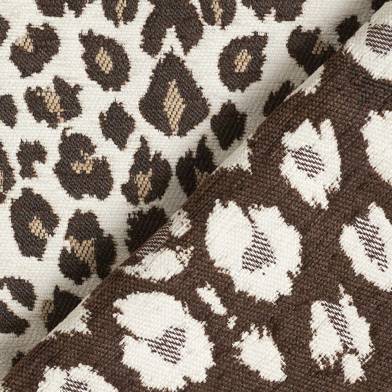 Tissu de revêtement Jacquard Léopard – crème/anémone, image number 4