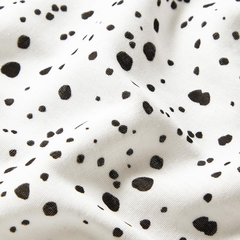 Tissu gaze de coton points irréguliers, lisses – ivoire/noir,  image number 3