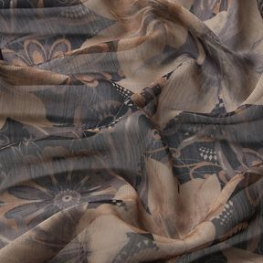 Chiffon fleurs stylisées – noir, 