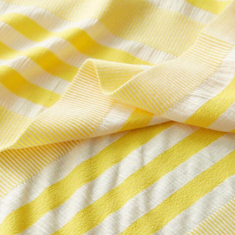 Jersey viscose aspect crash – blanc/jaune citron, image number 3