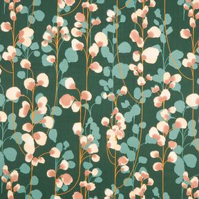 Satin de coton plantes grimpantes &ndash; vert fonc&eacute;/sable, 