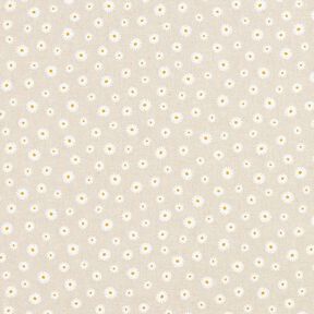 Tissu de décoration Semi-panama Petites fleurs – nature/blanc, 