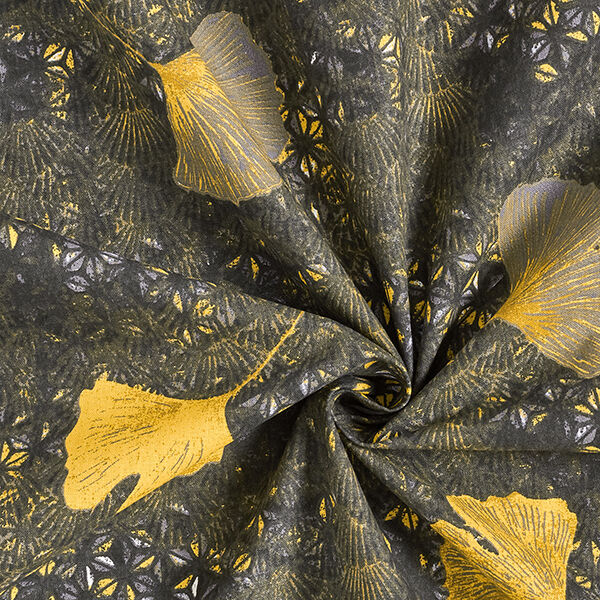 Tissu en coton Cretonne Ginkgo – moutarde,  image number 3