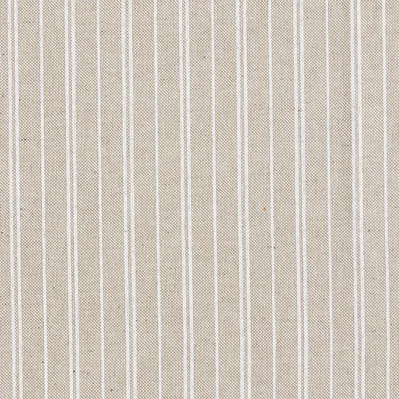 Tissu de décoration Semi-panama Rayures fines – nature/blanc,  image number 1