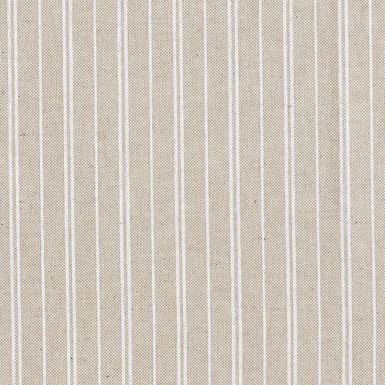 Tissu de décoration Semi-panama Rayures fines – nature/blanc,  image number 1