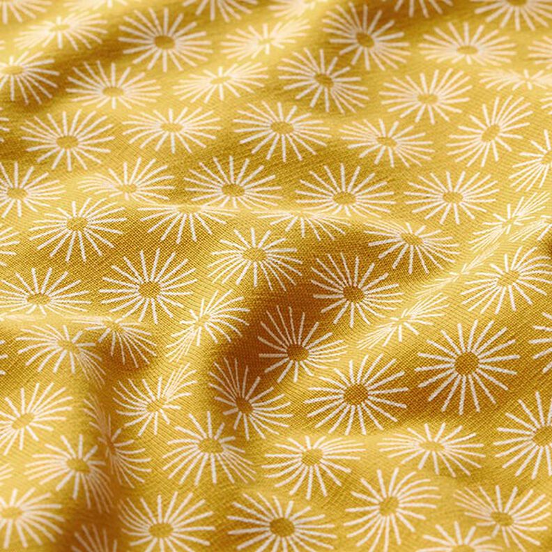 Jersey de coton faire briller les fleurs – jaune curry,  image number 2