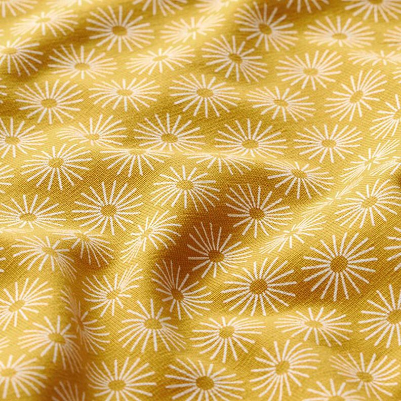 Jersey de coton faire briller les fleurs – jaune curry, image number 2