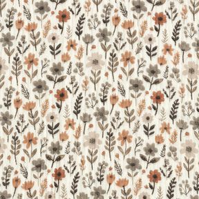 Tissu double gaze de coton Fleurs d'automne – écru, 