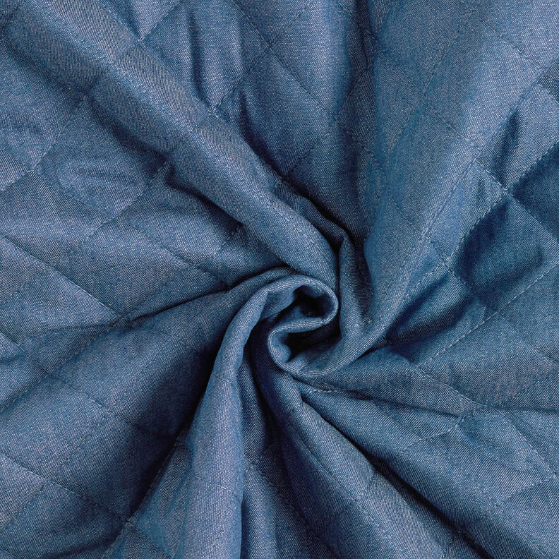 Tissu chambray matelassé uni – bleu jean,  image number 5